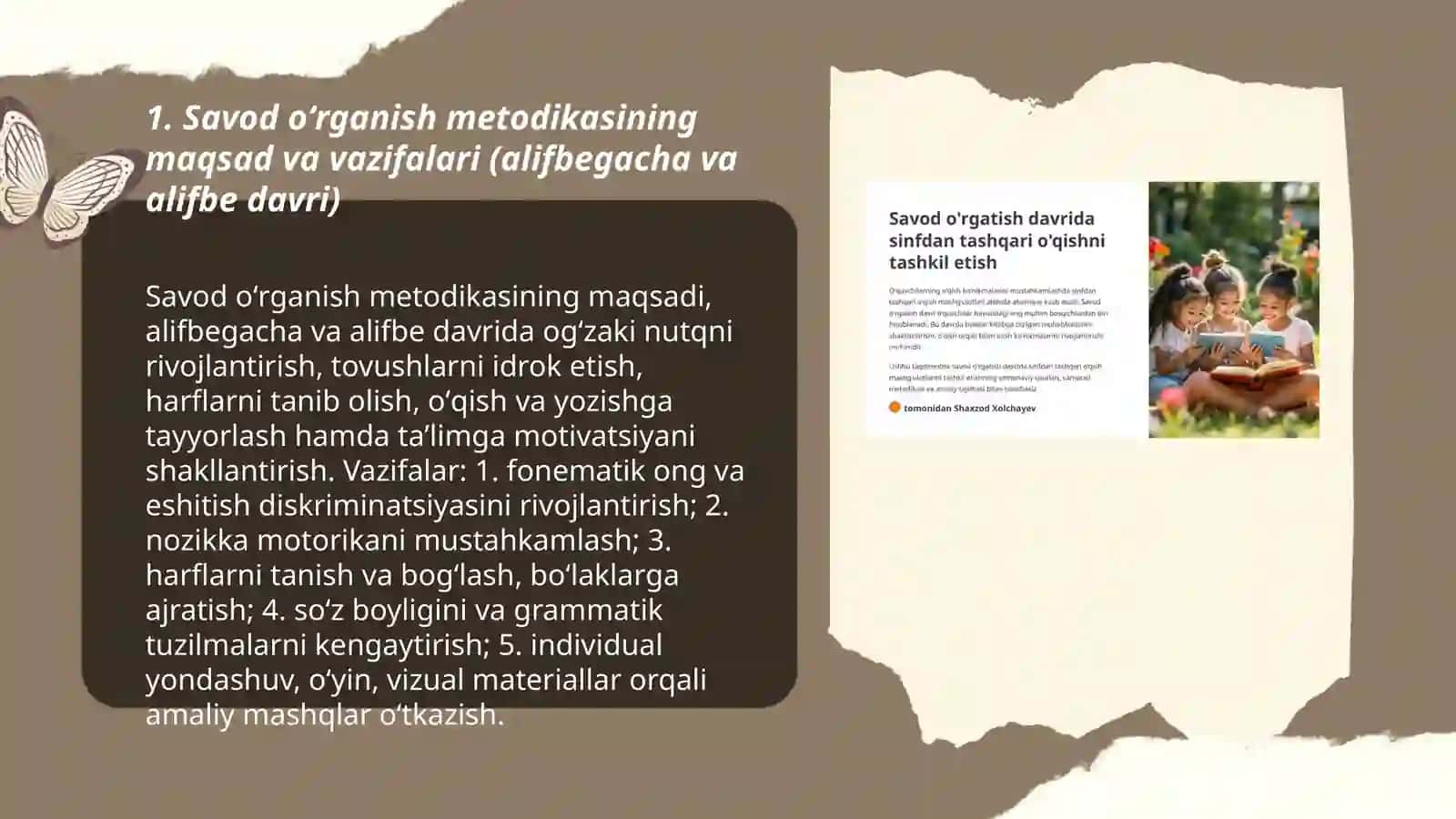 SAVOD OʻRGANISH METODIKASI - ALIFBEGACHA VA ALIFBE DAVRI 3