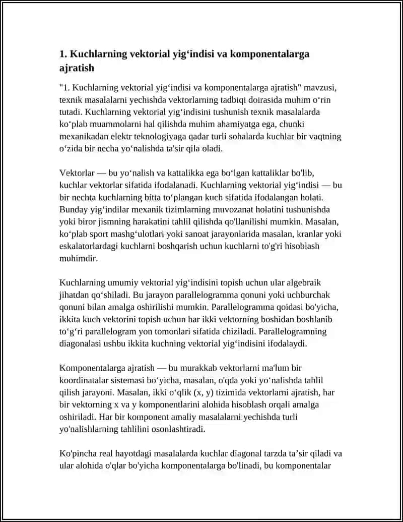 TEXNIK MASALARNI YECHISHGA VEKTORLARNING TADBIQI 3