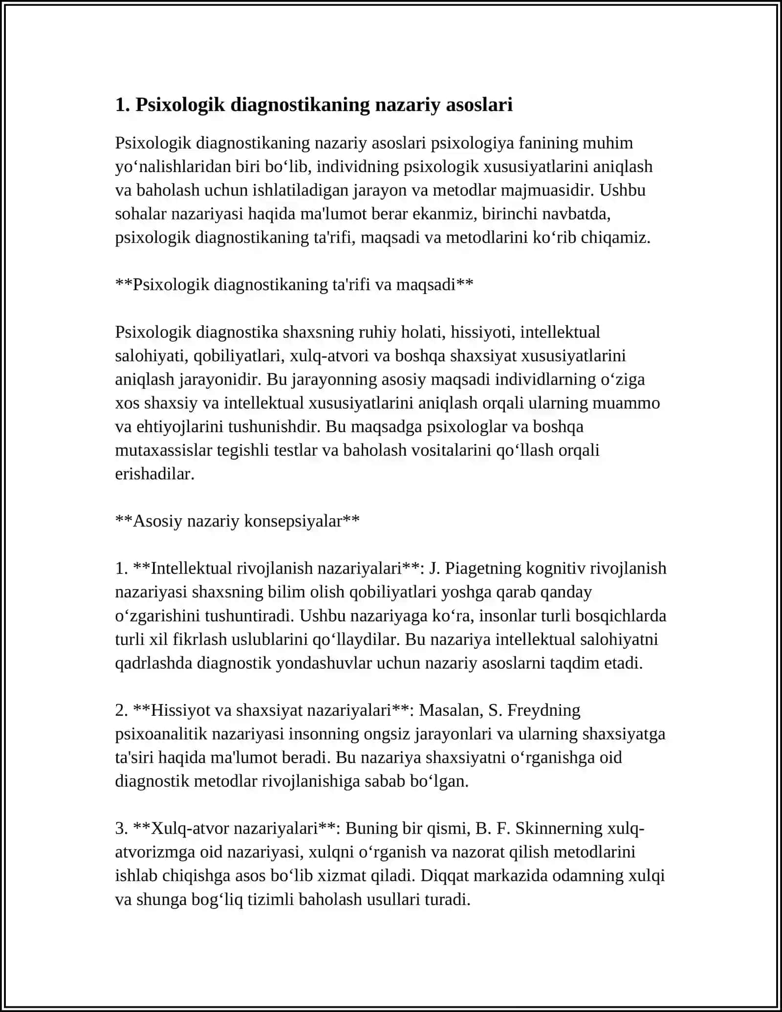 PSIXOLOGIK DIAGNOSTIKA VA ULARNING IMKONIYATLARI 3