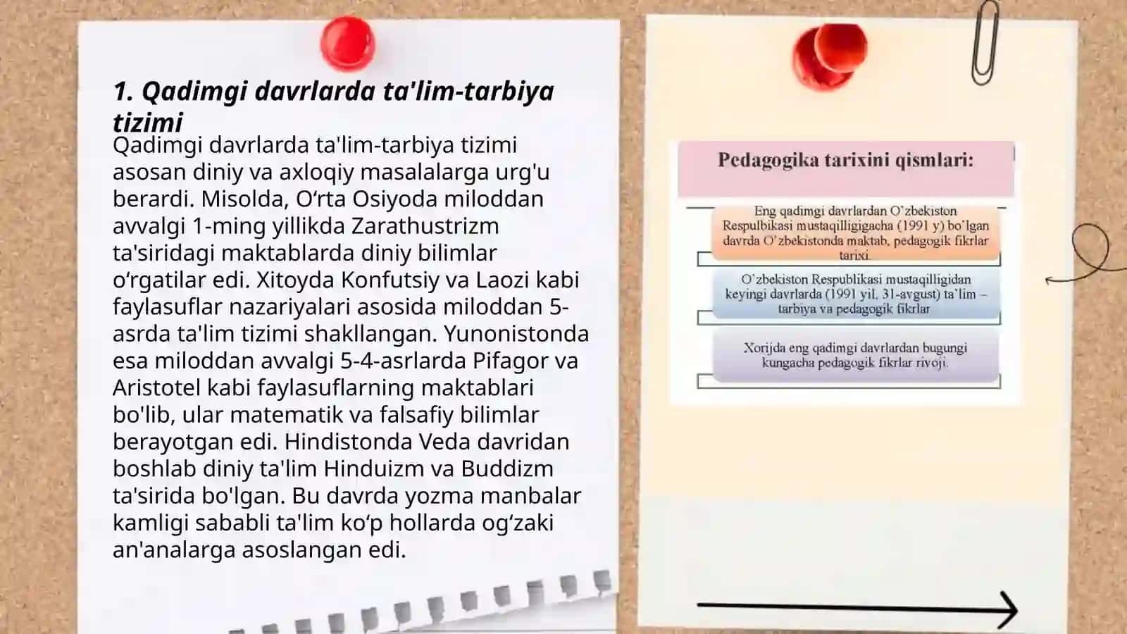 Pedagogika tarixi fan sifatida. Eng qadimgi davrlardan 7-asrgacha ta'lim-tarbiya masalalari "Koordinatlar" gruhi 3