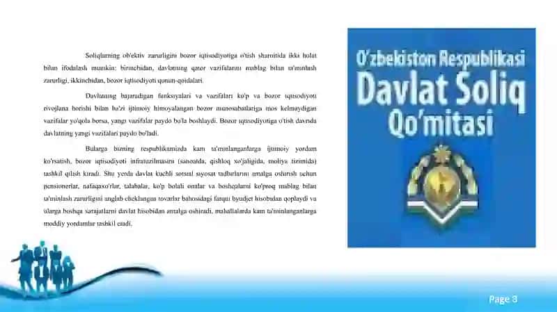 O`zbekiston soliq siyosati 3