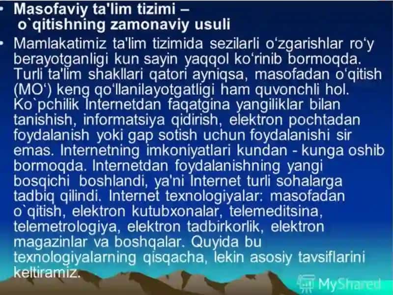 Masofaviy taʼlimning zamonaviy usullari 3