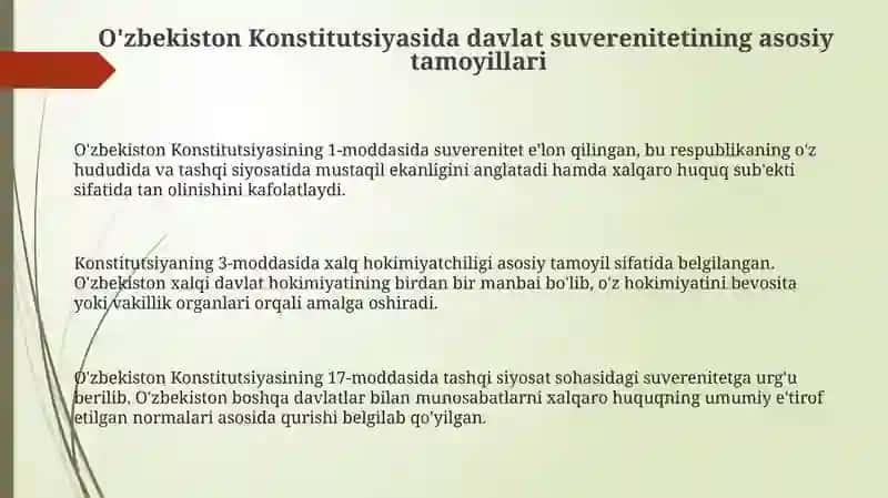 O'zbekiston Konstitutsiyasida davlat suverinteti tushunchalari 3