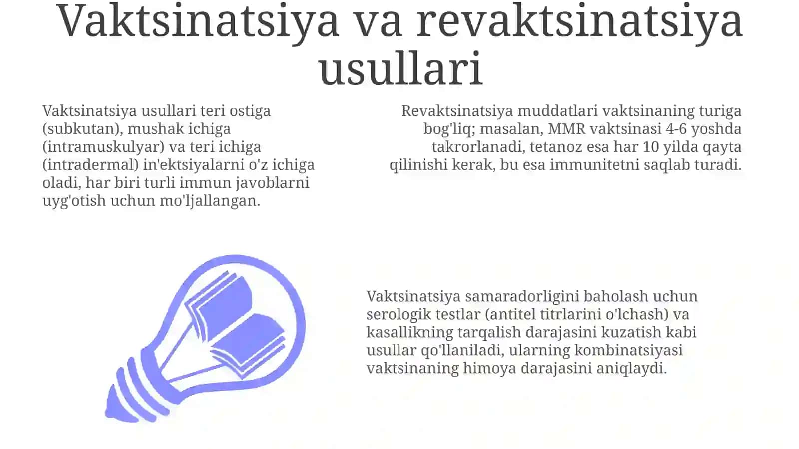 Vaksinatsiya, revaksinatsiya ishlarini olib borish texnikasi 3