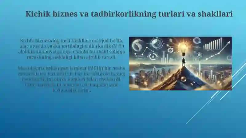 Kichik biznes va tadbirkorlikning turlari va shakllari 3
