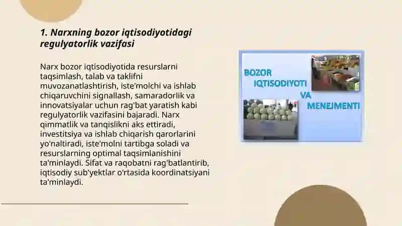 BOZOR IQTISODIYOTIDA NARXNING REGULYATORLIK VAZIFASI VA UNI DAVLAT TOMONIDAN TARTIBGA SOLINISHI 3