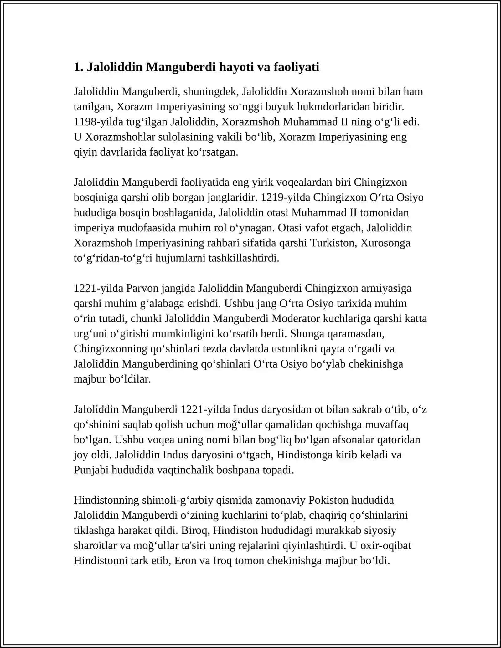 JALOLIDDIN MANGUBERDI-VATAN HIMOYACHISI 3