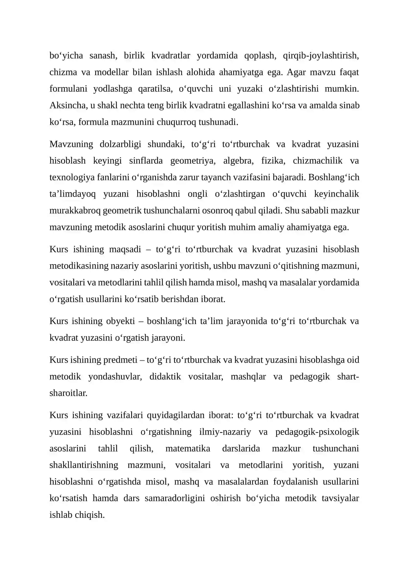 TO‘G‘RI TO‘RTBURCHAK VA KVADRAT YUZASINI HISOBLASH METODIKASI 3