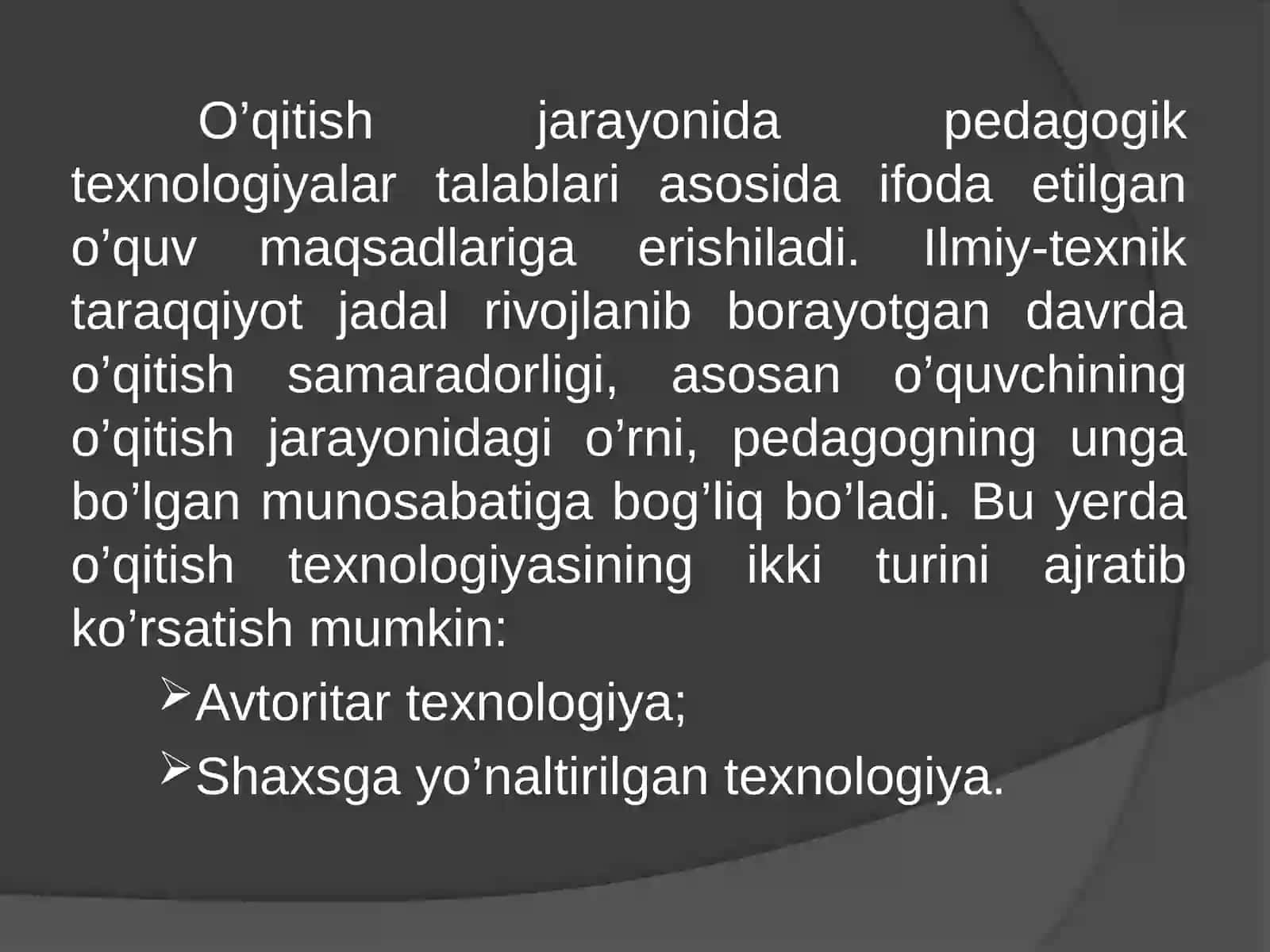 TABAQALASHTIRILGAN O’QITISH TA’LIM TEXNOLOGIYALARI 3