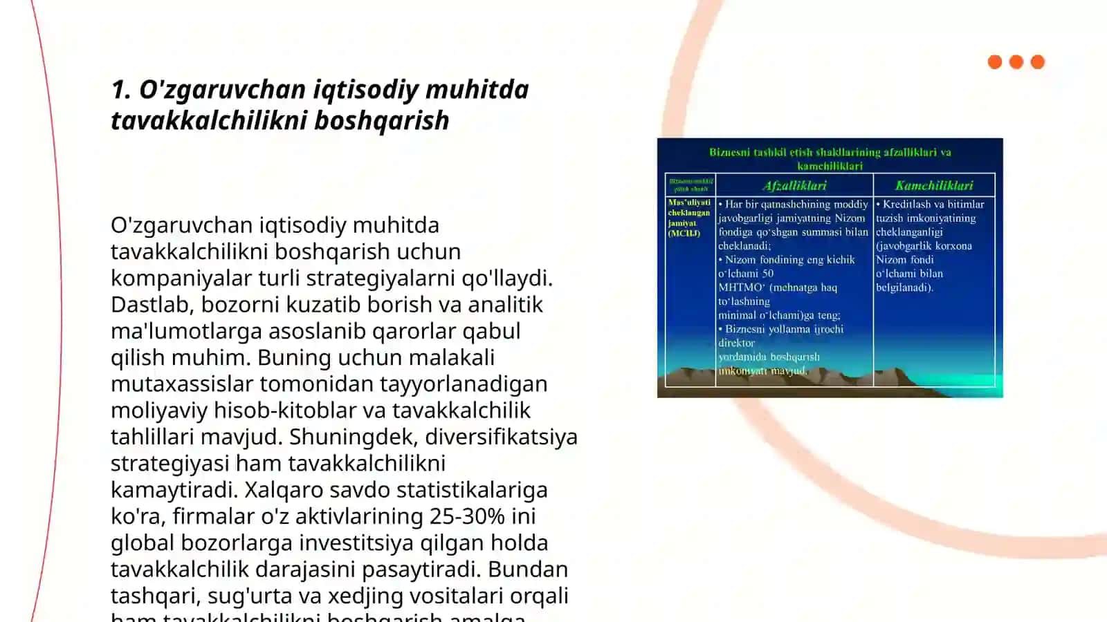 O'zgaruvchan ish bilarmonlik muhitida tavakkal qilish va foyda olish 3