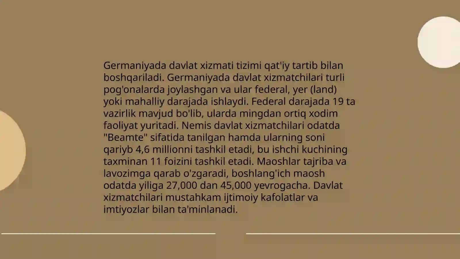 Germaniyada davlat xizmati sohasi va xususiyatlari 3