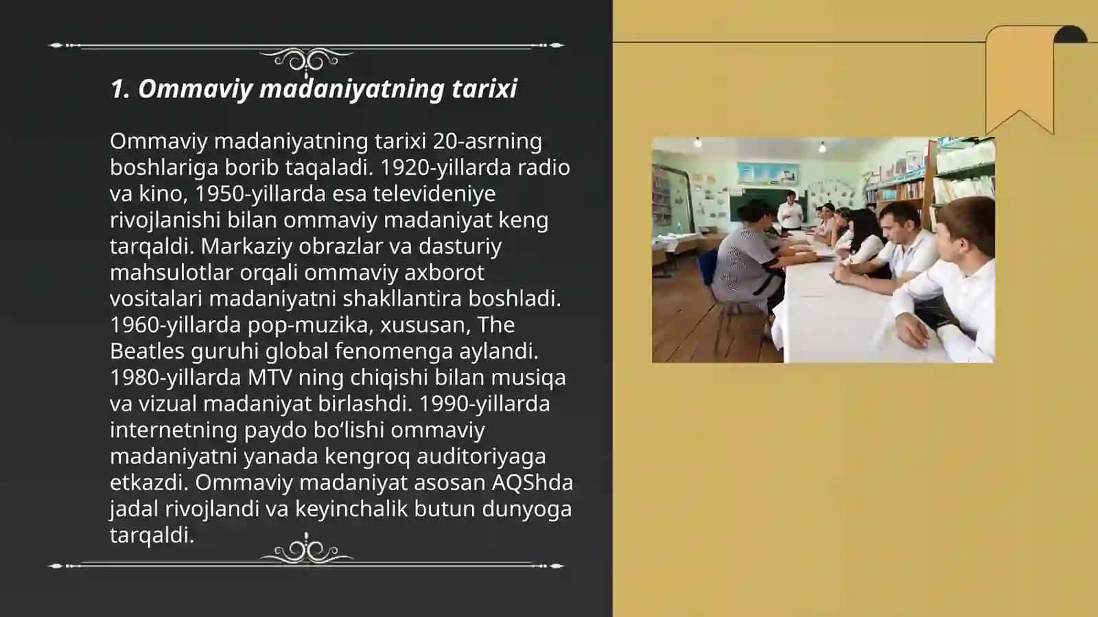 Ommaviy madaniyatning tarixi 3