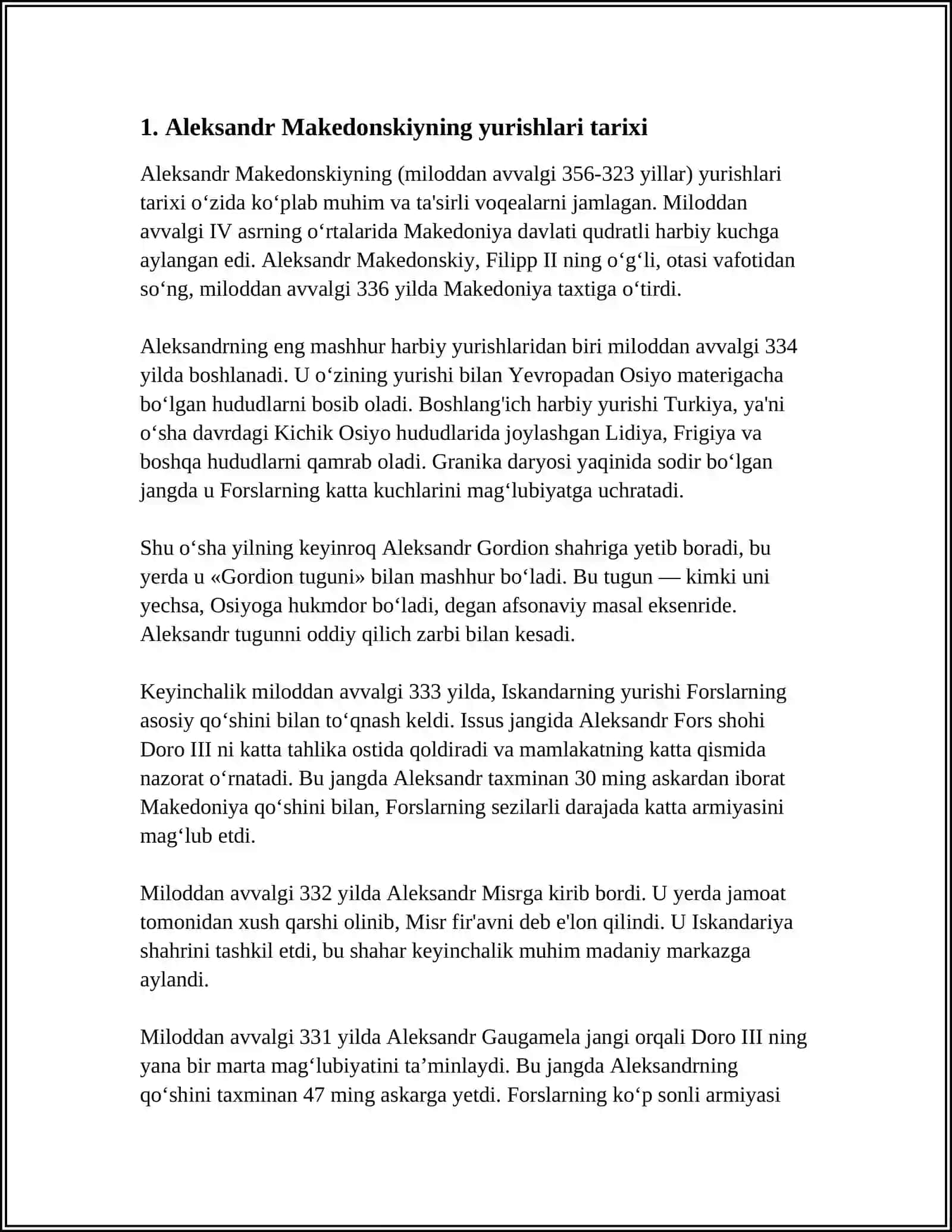 ALEKSANDR MAKEDONSKIY YURISHLARI DAVRIDA OʻRTA OSIYO TARIXIY GEOGRAFIYASI 3