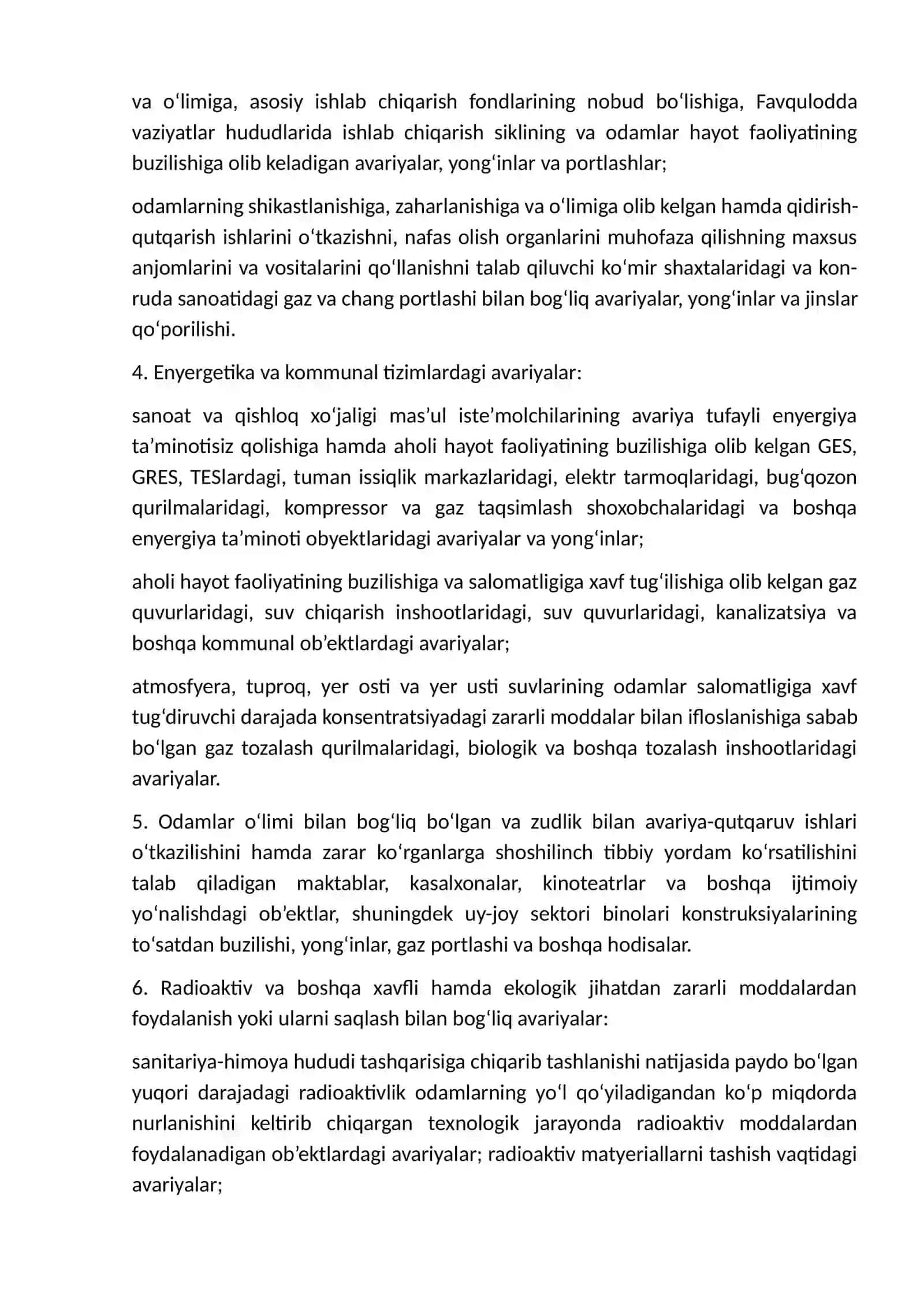 Tarix: O`ZBEKISTONDA TABIIY GEOGRAFIK FAVQULODDA VAZIYATLAR RO`Y BERADIGAN HUDUDLAR TAVSIFI 3