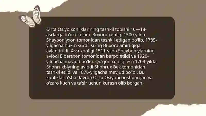 Oʻrta Osiyo xonliklari davlati va huquqi 3