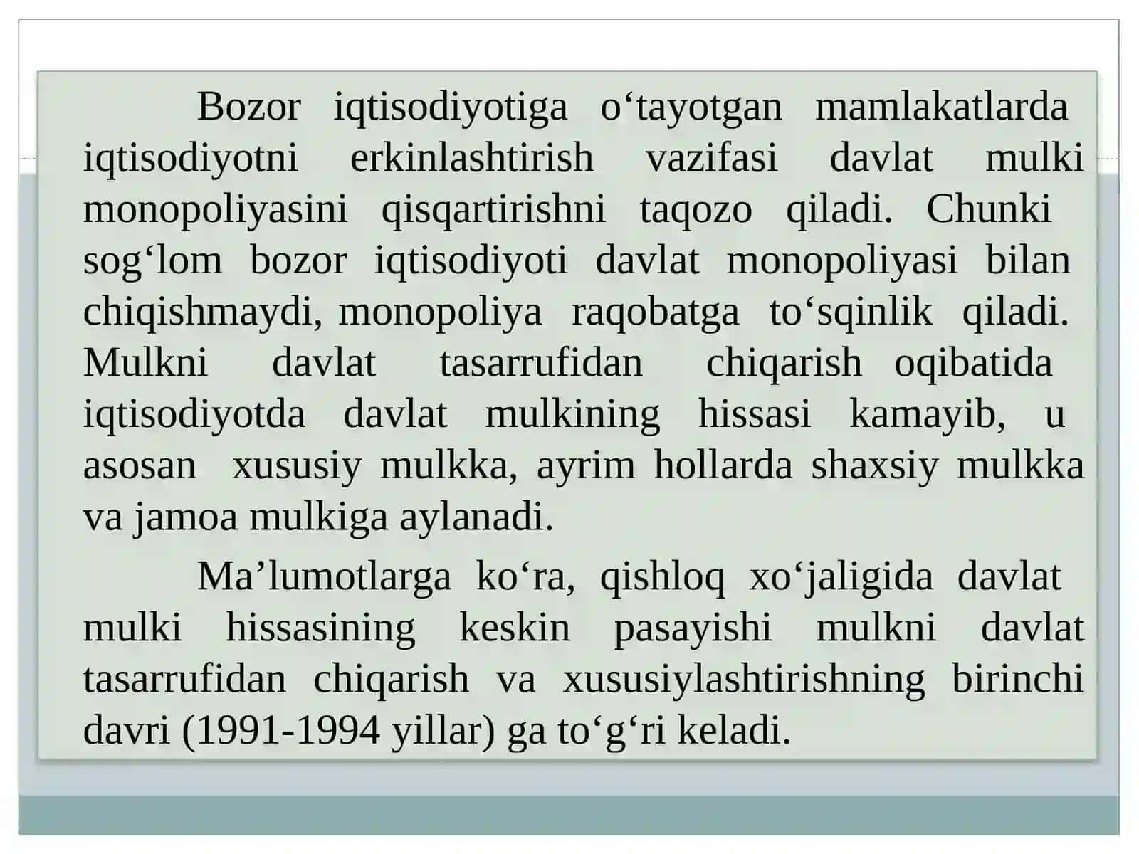 Qishloq xo'jaligidagi iqtisodiy muzokaralar 3