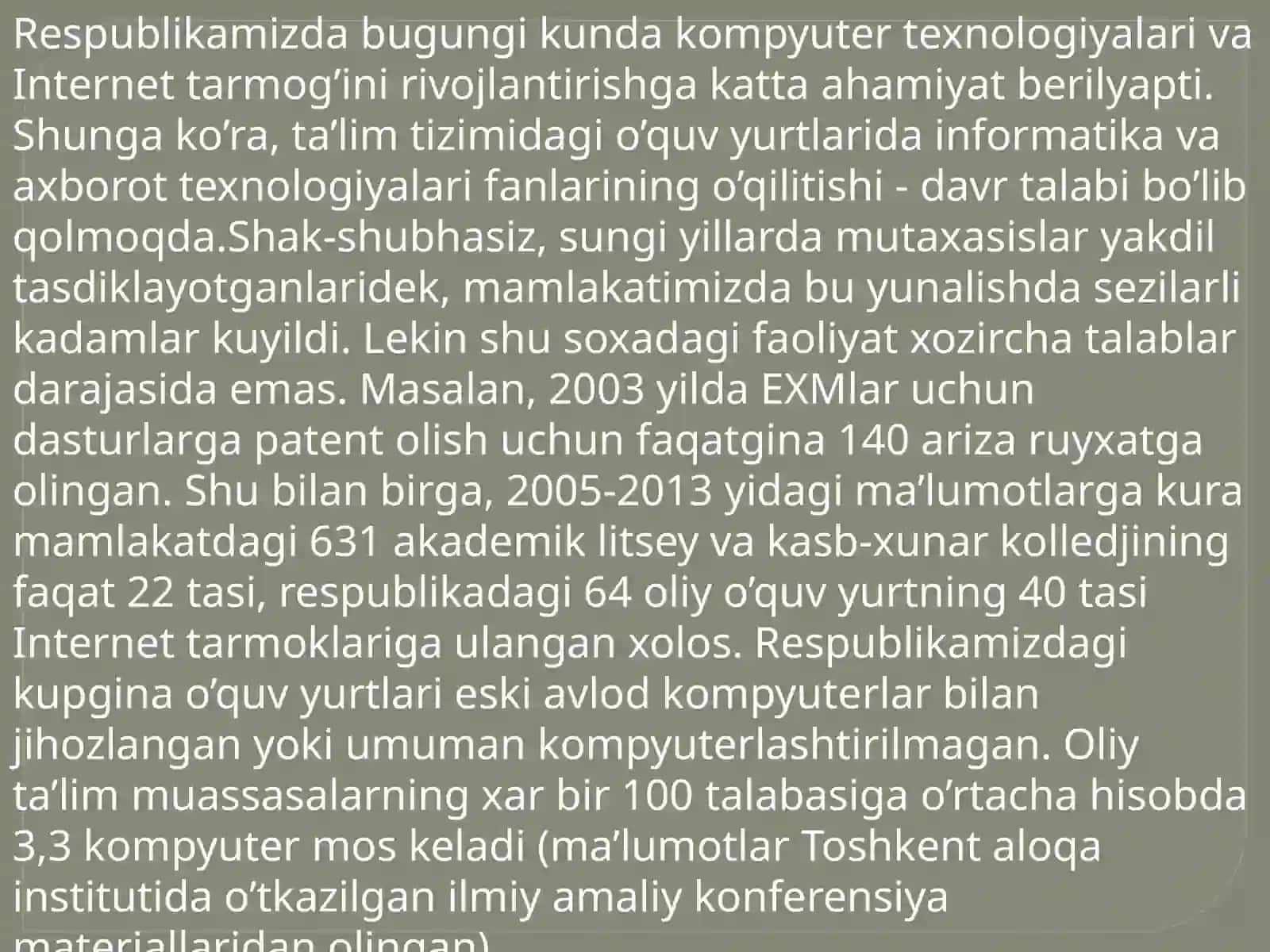 BIOLOGIYA O’QITISH METODIKASI 205 –GURUH TALABASI TO’XTAYEVA DILDORANING TA’LIMDA AXBOROT TEXNOLOGIYA FANIDAN MUSAQIL TA’LIM 3