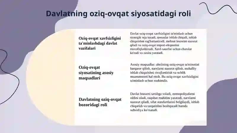 Oziq-ovqat xavfsizligini ta'minlashda davlat siyosati 3