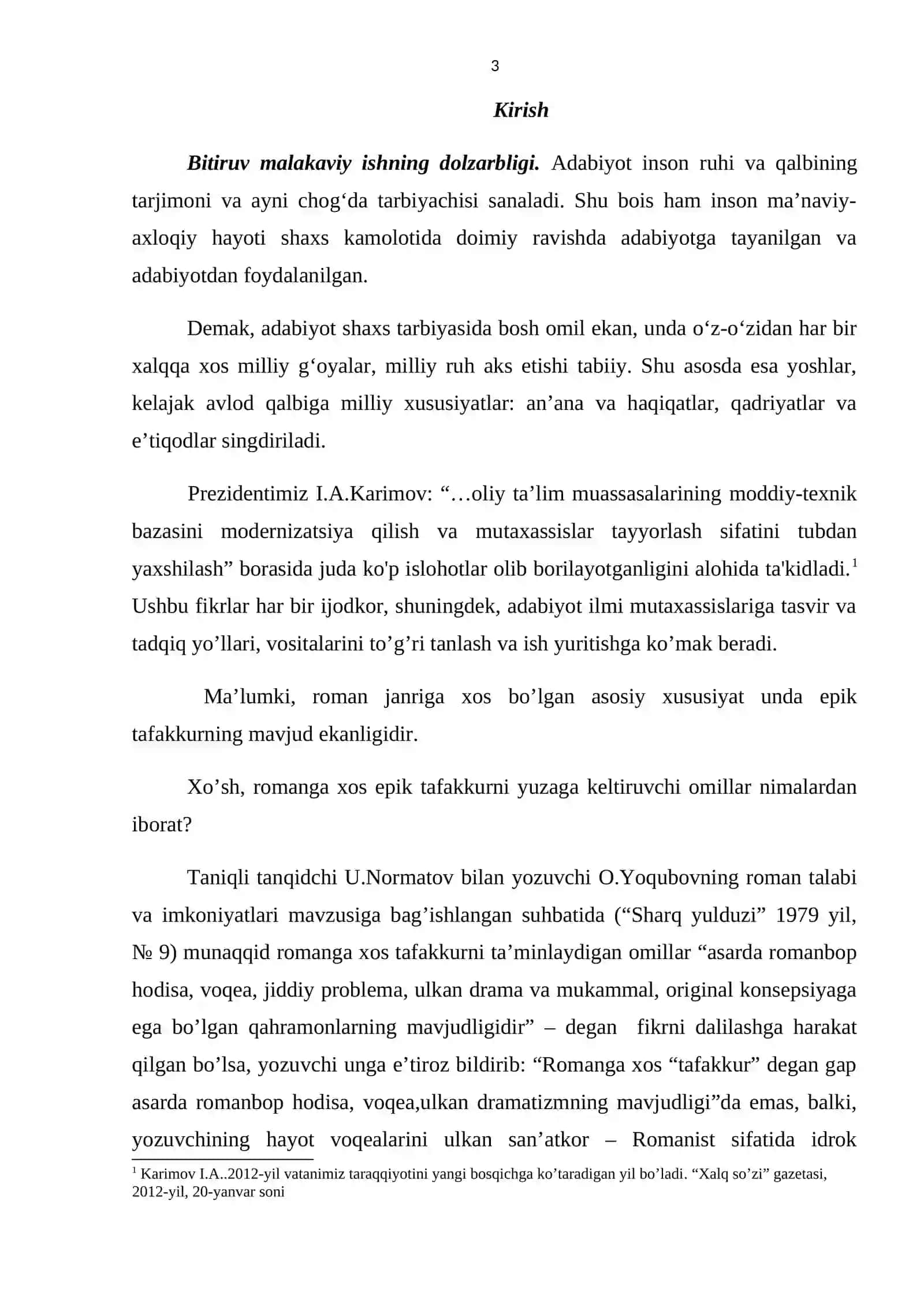 Roman janri va epik tafakkur (O.Yoqubov va p.qodirov tarixiy romanlari misolida) 3