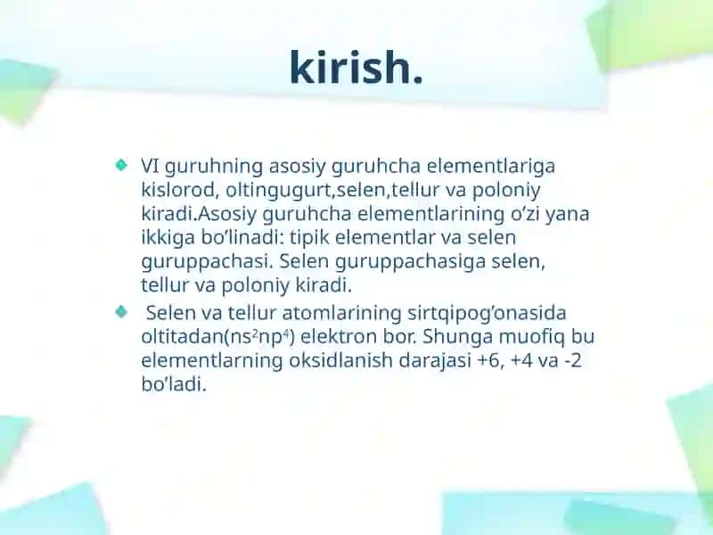 SELEN BIRIKMALARI, OLINISHI VA XOSSALARI. ULARNING TIBBIYOT VA FARMATSEVTIKADAGI AHAMIYATI 3