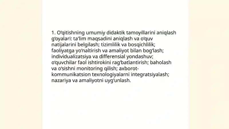 O‘qitishning didaktik tamoyillarini yaratish g‘oyalari 3