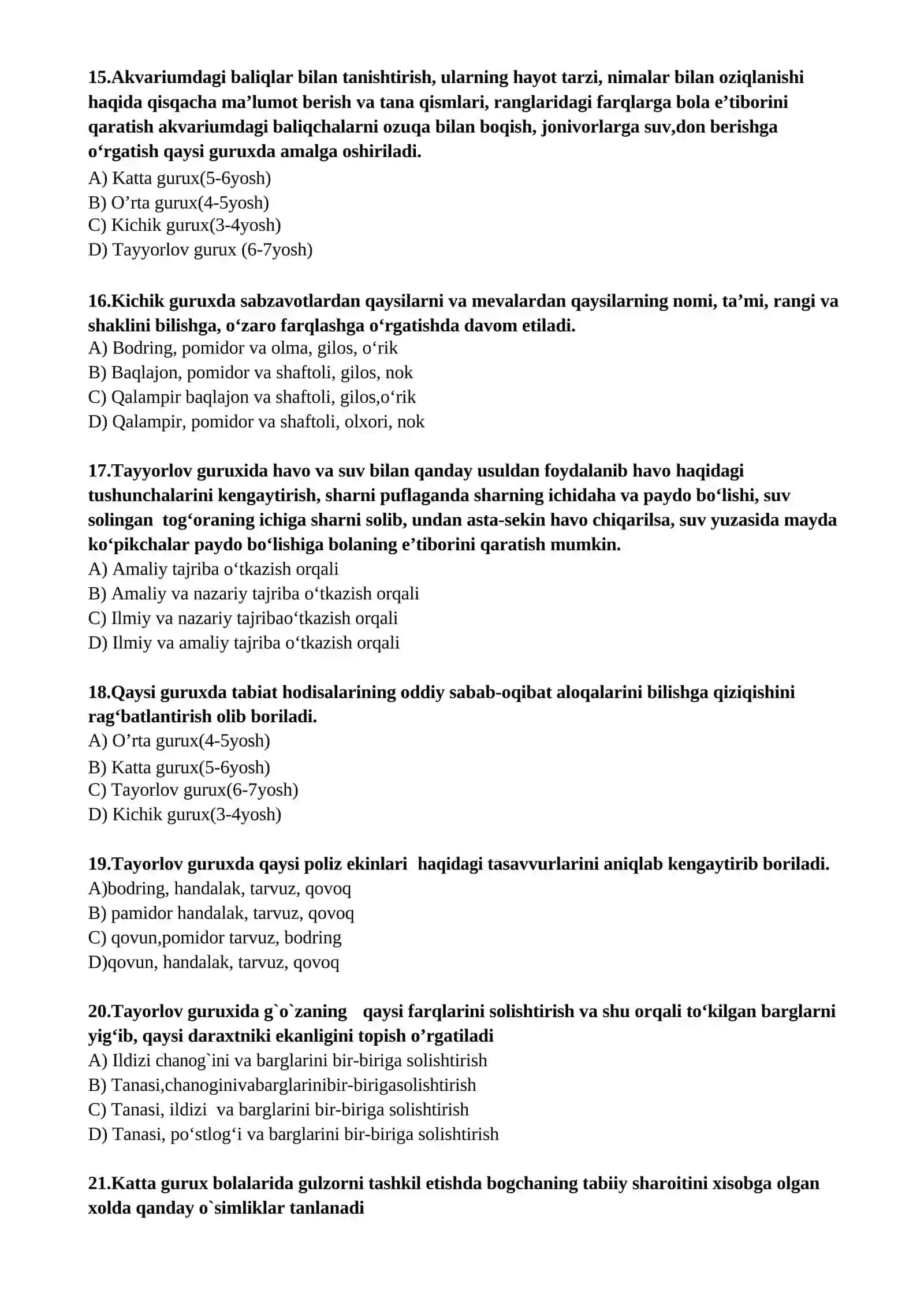 ekologiya tabiat test 3
