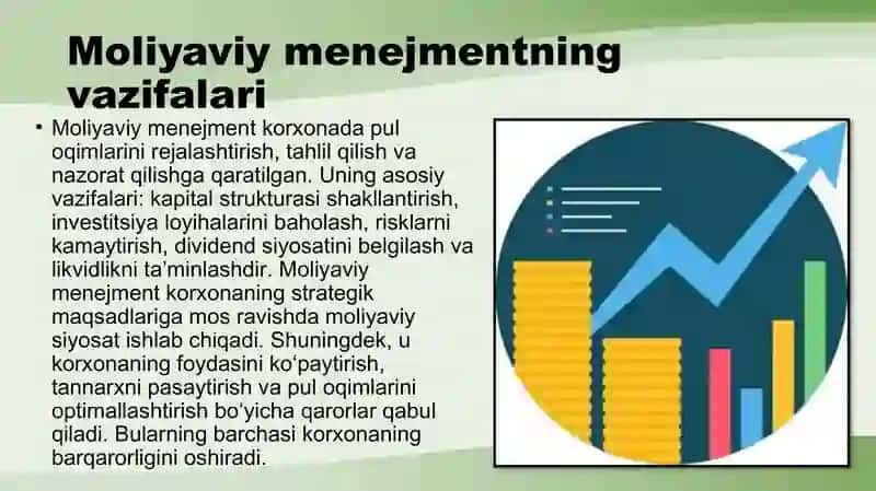 Korxonalarda moliyaviy qarorlar qabul qilish asoslari 3