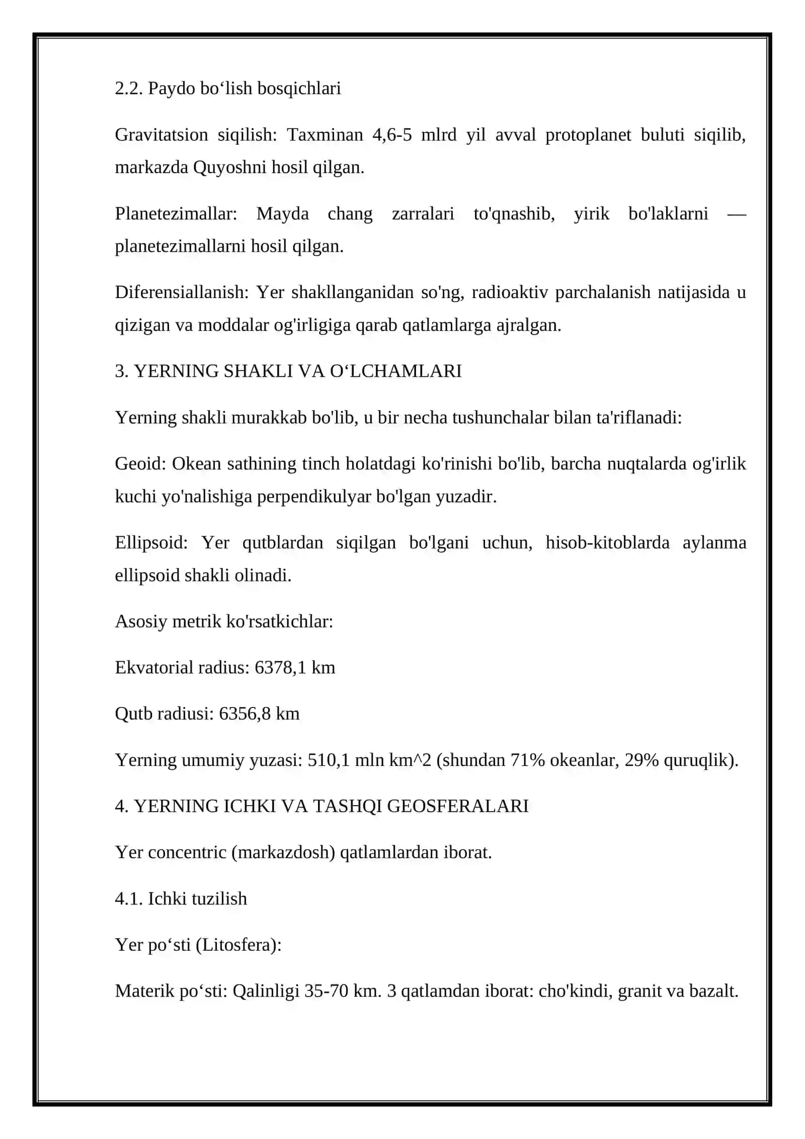 YERNING PAYDO BO‘LISHI VA GEOLOGIK TUZILISHI 3