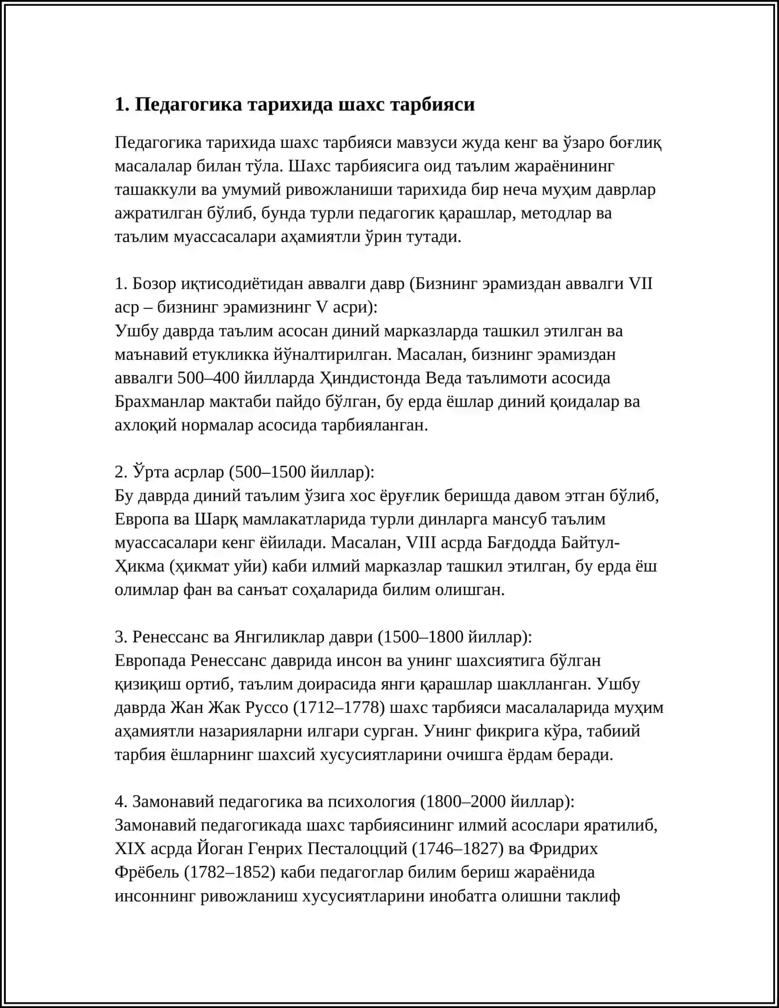 Педагогика шахс тарбияси ва ривожланиши тугрисидаги фан. Илмий педагогик тадкикотлар методологияси ва методлари 3
