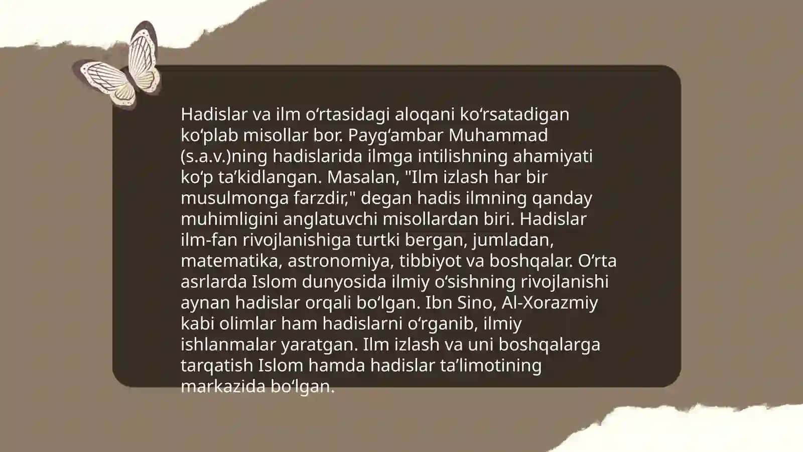 Hadislardan ilm o'rganish masalalari 3