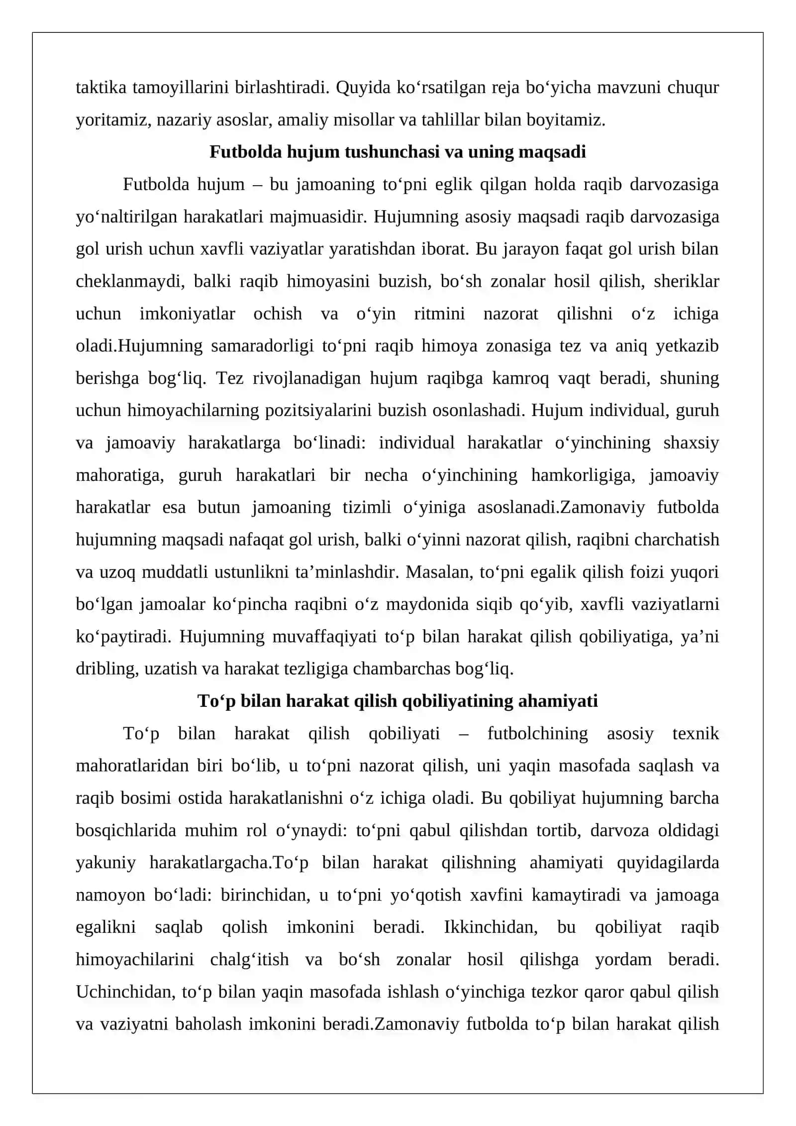 Hujumda – to‘p bilan harakat qilish qobiliyatlarini rivojlantirish 3