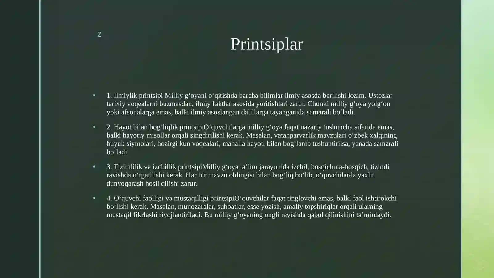 Milliy Ğoya o'qitishning didaktik printsiplari 3