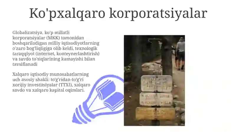 Xalqaro iqtisodiy munosabatlar asosiy shakillari va yoʻnalishlari 3