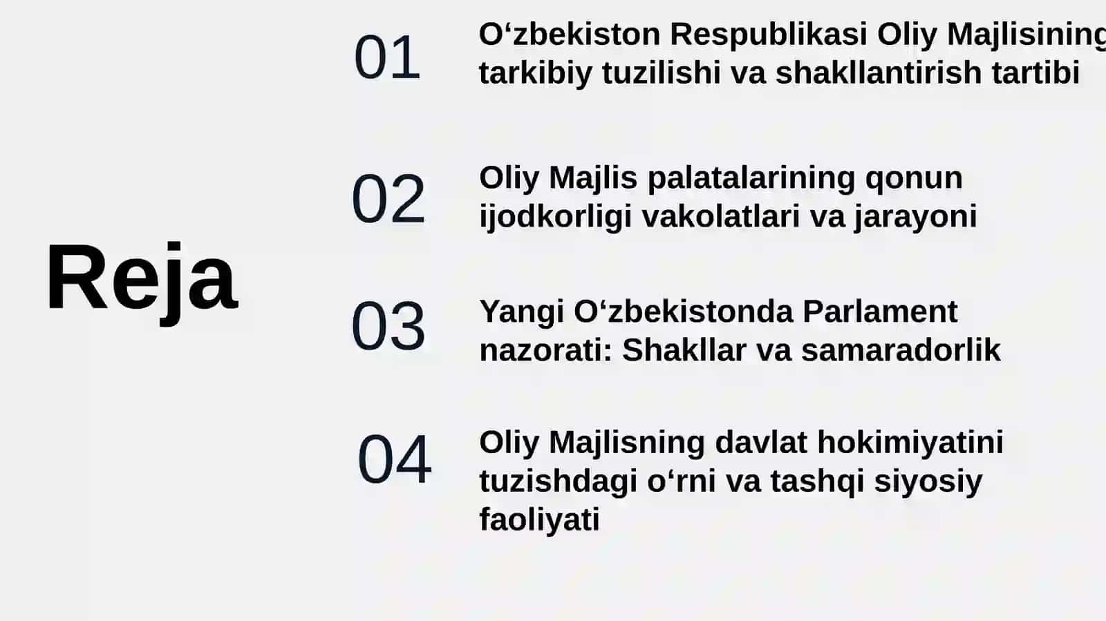 Yangi tahrirdagi Oʻzbekiston Respublikasi Konistitutsiyasi fanidan taqdimoti 3