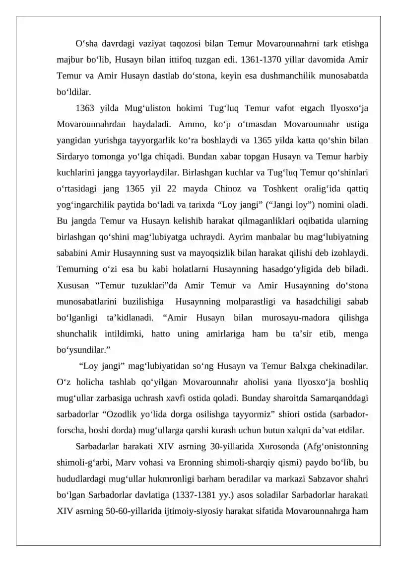 O‘zbekiston davlatchiligining Amir Temur va Temuriylar davri bosqichi 3