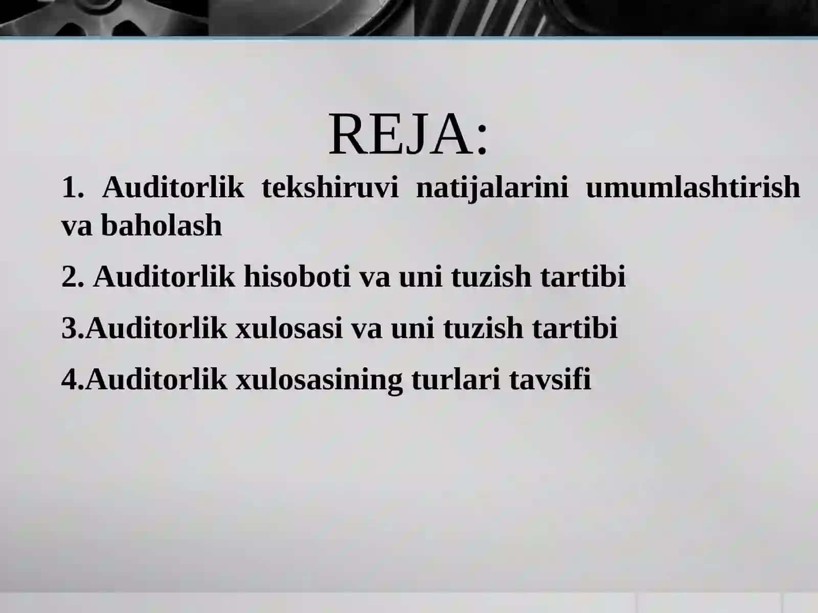 AUDITORLIK XULOSA VA TAKLIFLARINING XALQARO STANDARTLARI 3