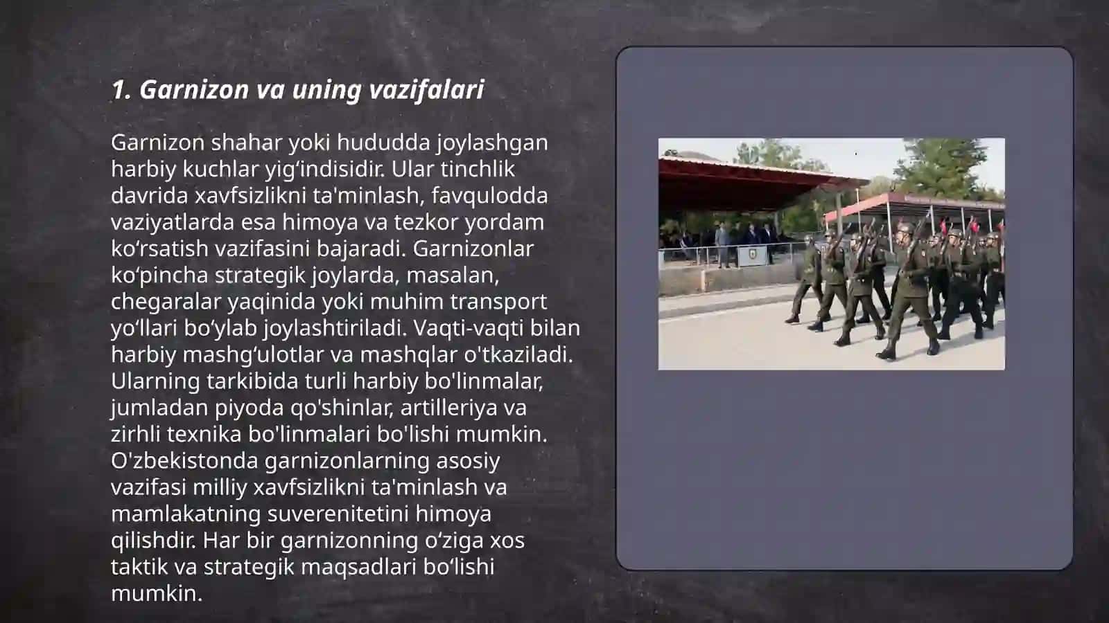 Garnizon va qorovul xizmatini o’tash va tashkil etish 3