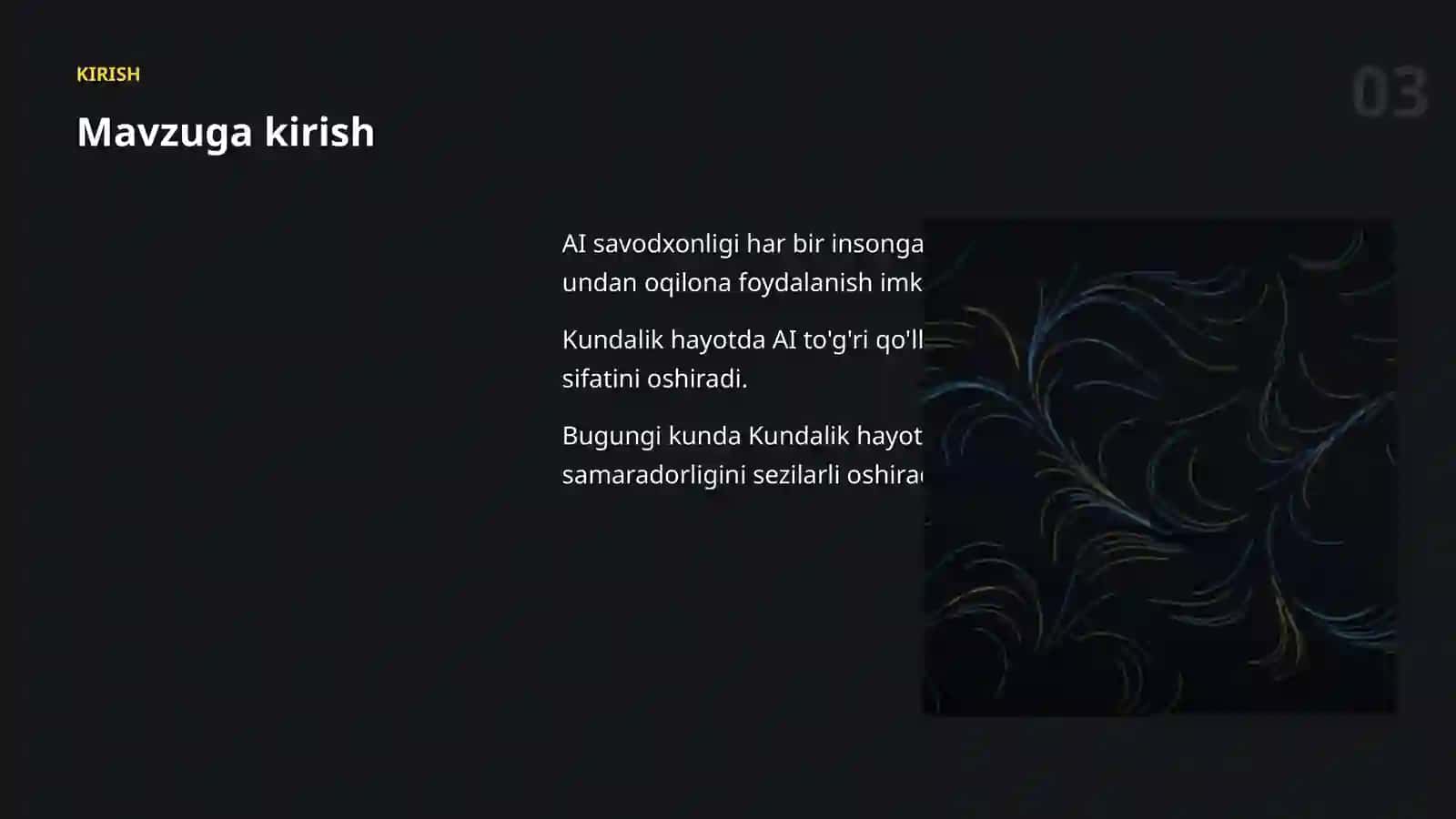 AI SAVODXONLIGI 3