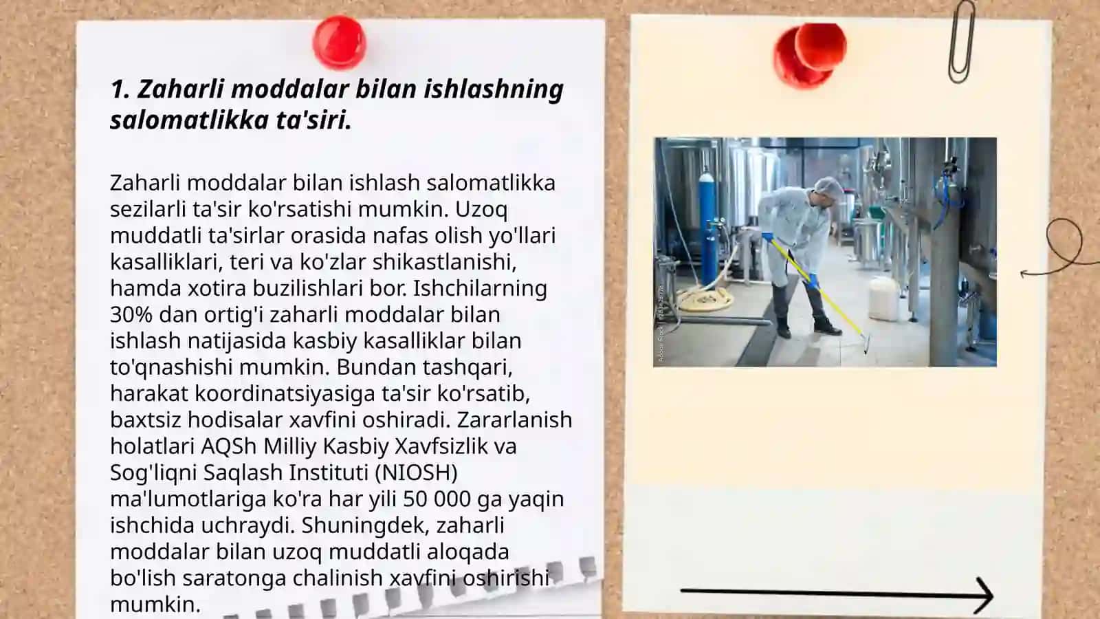 Zaharli kasbda ishlovchi ishchilarga davolovchi profilaktik ovqatlar berish va ularga gigienik talablar 3