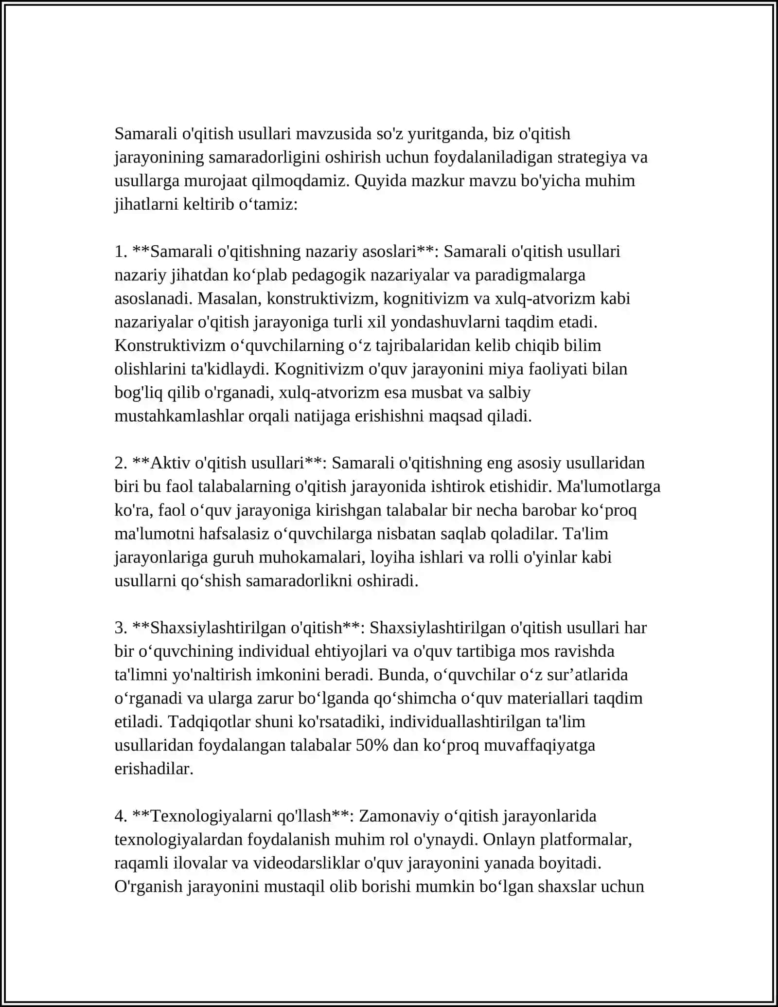 ZAMONAVIY O'QUV JARAYONINI TAKOMILLASHTIRISHDA PEDAGOGIKANING SHAXSIY VA KASBIY O'Z-O'ZINI RIVOJLANTIRISH METODIKASI 3