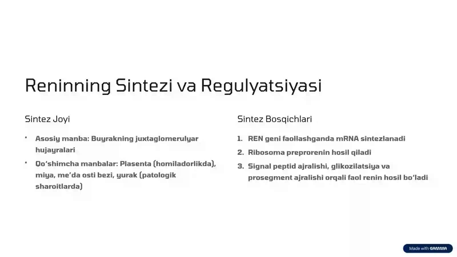 Renin: Biokimyoviy Tavsifi, Sintezi, Parchalanishi, Ta’siri va Klinik Ahamiyati 3