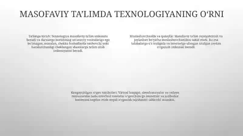 Masofaviy Ta'limni Tashkil Etish Asoslari 3