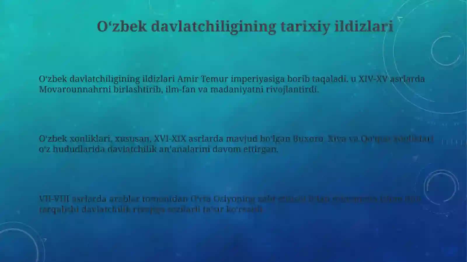O'zbekiston Mustaqillik G'oyalarining Tarixiy Asoslari 3