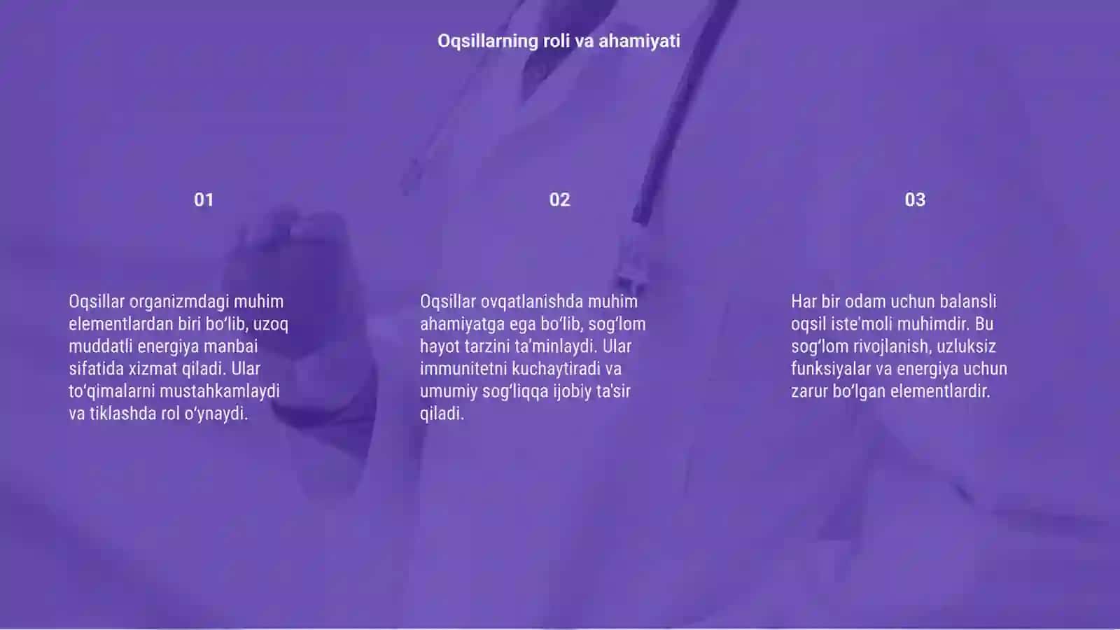 Oqsillarning ovqatlanishdagi ahamiyati 3