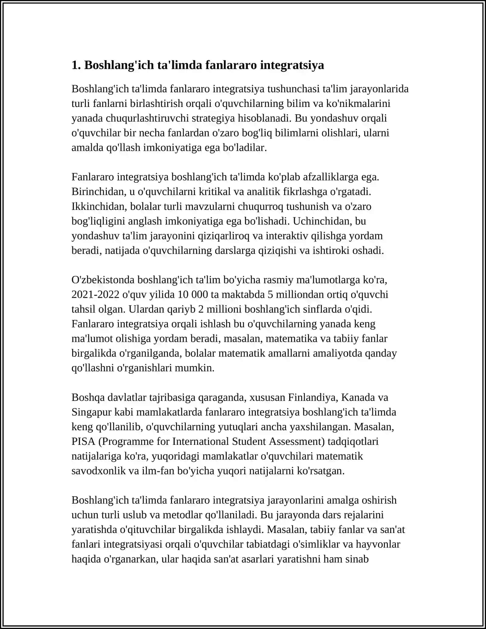 XORIJIY RIVOJLANGAN DAVLATLARDA BOSHLANG'ICH TA'LIM TIZIMI VA UNING XUSUSIYATLARI 3