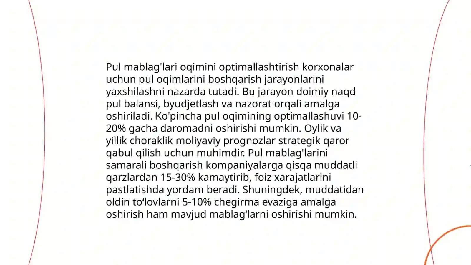 Pul mablag’lari xarakatini tezlashtirish imkoniyatlarini aniqlash 3