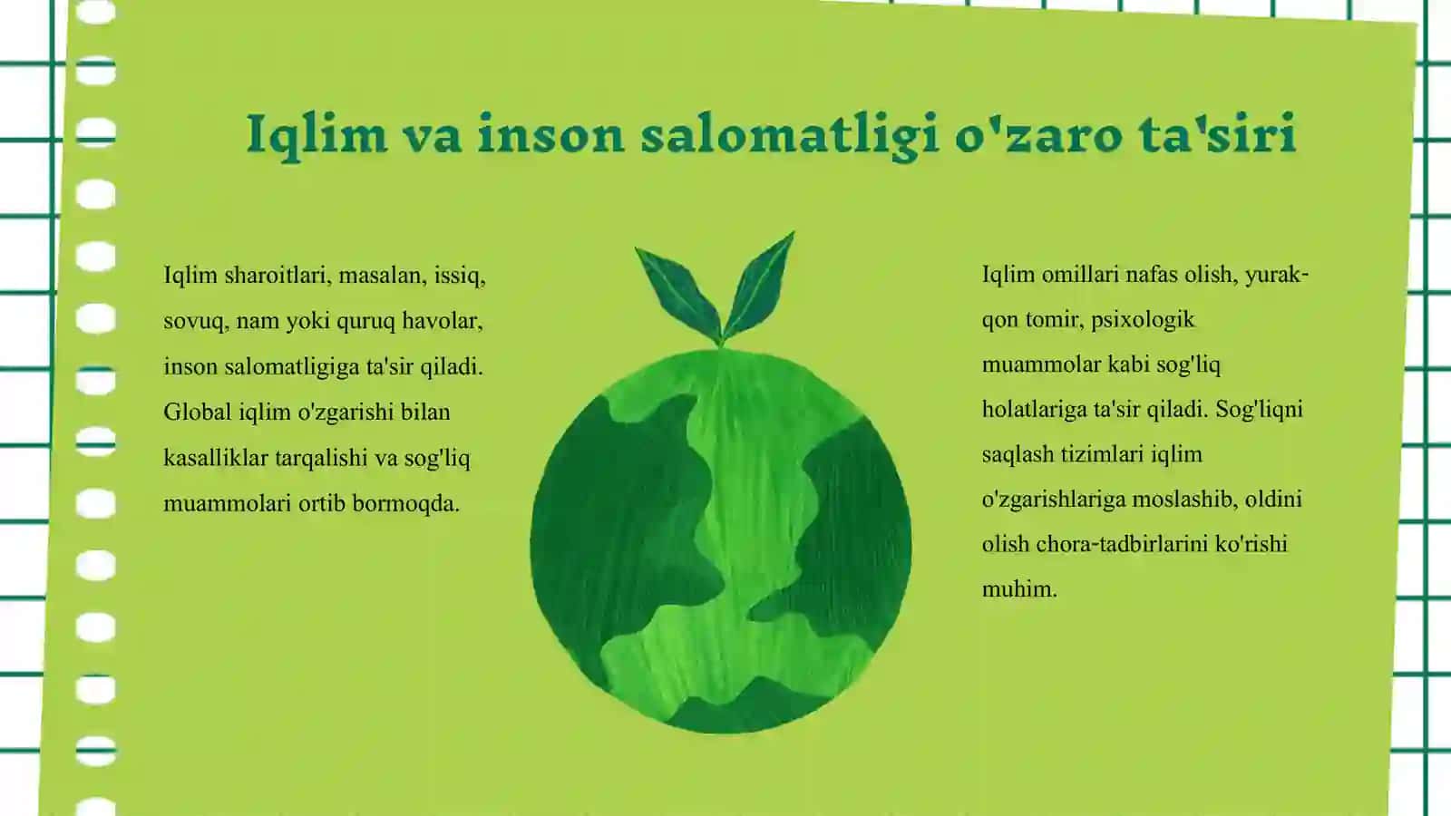 Iqlim va inson salomatligi. Quyosh radiatsiyasi va uning gigiyenik ahamiyati. 3