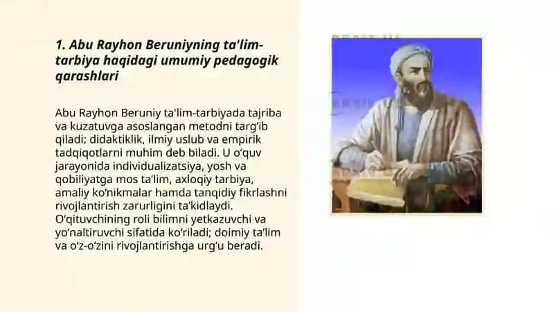 Abu Rayhon Beruniyning pedogogik qarashlari 3