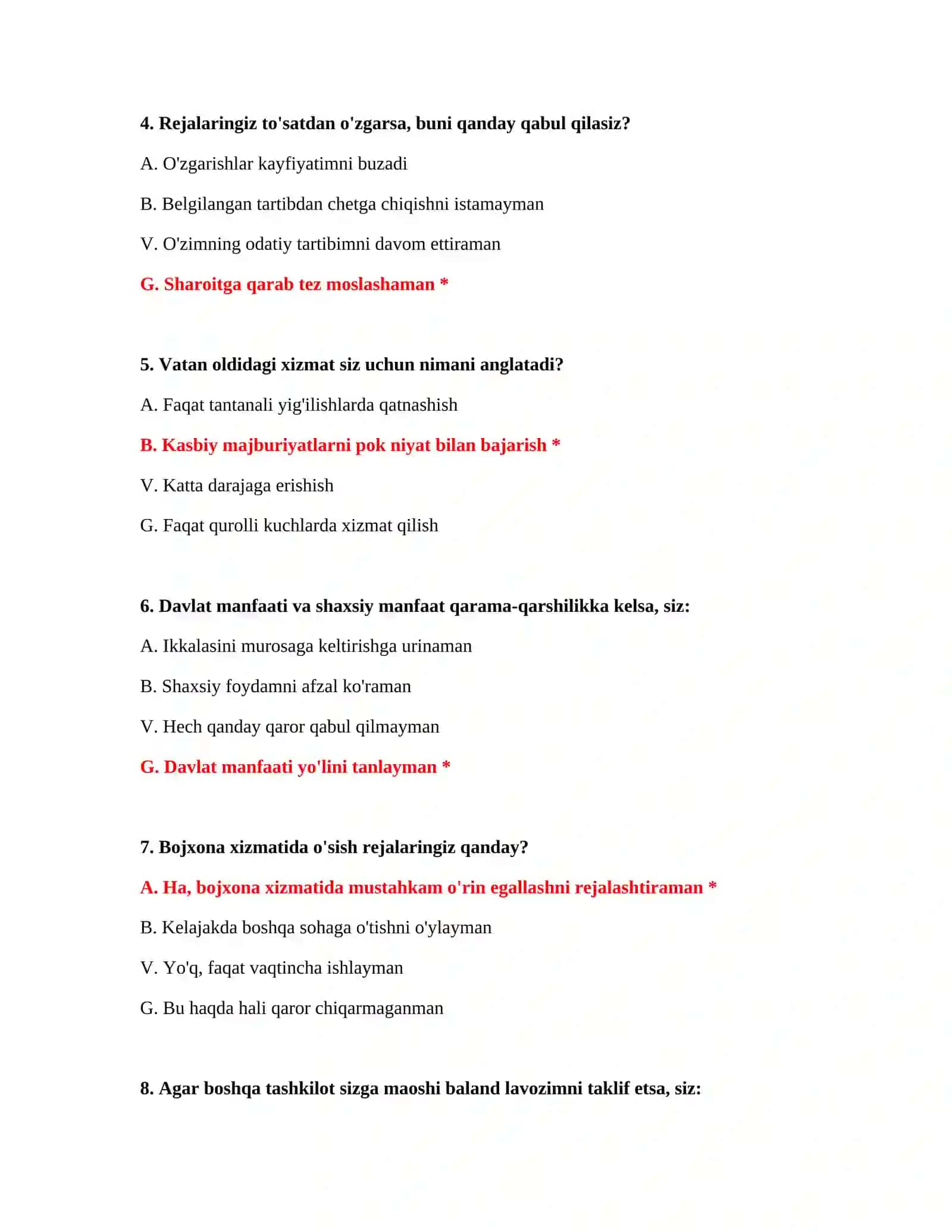Bojxona test savol javob PDF 3