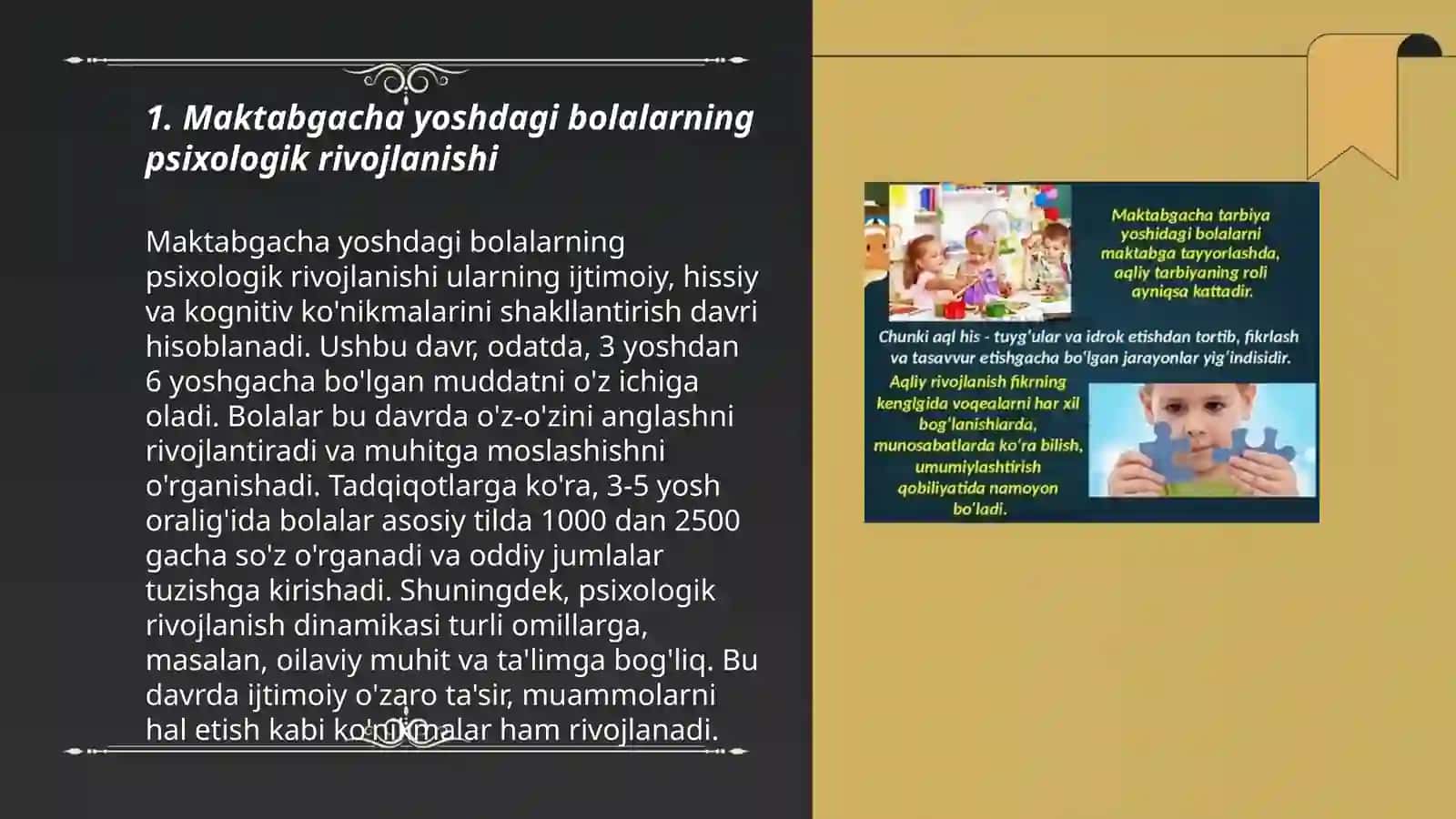 Maktabgacha yoshdagi bolalarning rivojlanishi va ta'lim-tarbiyasining oʻziga xosligi 3